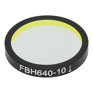 FBH640-10 - Hard-Coated Bandpass Filter, Ø25 mm, CWL = 640 nm, FWHM = 10 nm