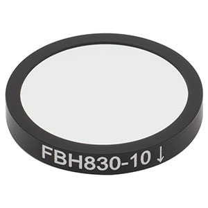 FBH830-10 - Hard-Coated Bandpass Filter, Ø25 mm, CWL = 830 nm, FWHM = 10 nm