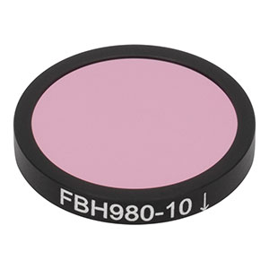 FBH980-10 - Hard-Coated Bandpass Filter, Ø25 mm, CWL = 980 nm, FWHM = 10 nm