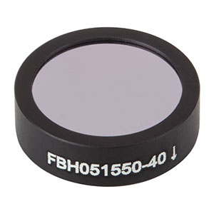 FBH051550-40 - Hard-Coated Bandpass Filter, Ø12.5 mm, CWL = 1550 nm, FWHM = 40 nm