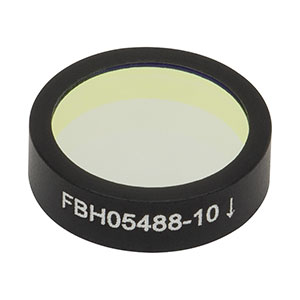 FBH05488-10 - Bandpass Filter, Ø12.5 mm, CWL = 488 nm, FWHM = 10 nm
