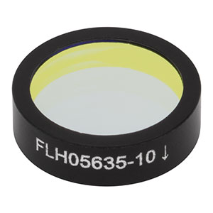 FLH05635-10 - Hard-Coated Bandpass Filter, Ø12.5 mm, CWL = 635 nm, FWHM = 10 nm