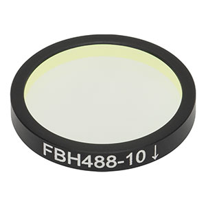 FBH488-10 - Bandpass Filter, Ø25 mm, CWL = 488 nm, FWHM = 10 nm