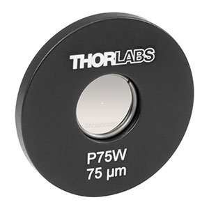 P75W - Ø1in Mounted Pinhole, 75 ± 3 µm Pinhole Diameter, Tungsten