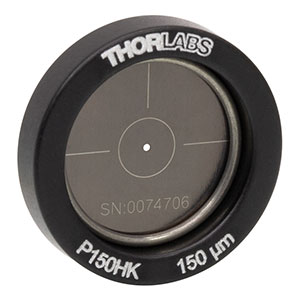 P150HK - Ø1/2in (12.7 mm) Mounted Pinhole, 150 ± 6 μm Pinhole Diameter, Stainless Steel