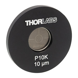 P10K - Ø1in Mounted Pinhole, 10 ± 1 μm Pinhole Diameter, Stainless Steel