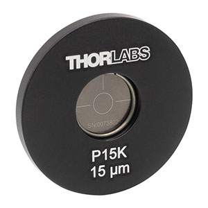 P15K - Ø1in Mounted Pinhole, 15 ± 1.5 μm Pinhole Diameter, Stainless Steel