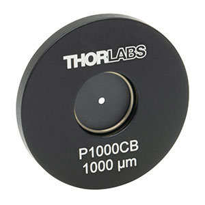 P1000CB - Ø1in Mounted Pinhole, 1000 ± 10 µm Pinhole Diameter, Gold-Plated Copper