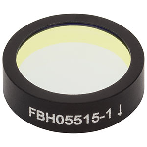 FBH05515-1 - Hard-Coated Bandpass Filter, Ø12.5 mm, CWL = 514.5 nm, FWHM = 1 nm