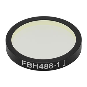 FBH488-1 - Hard-Coated Bandpass Filter, Ø25 mm, CWL = 488 nm, FWHM = 1 nm