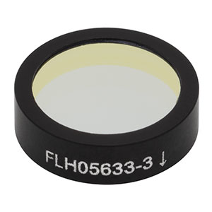 FLH05633-3 - Hard-Coated Bandpass Filter, Ø12.5 mm, CWL = 632.8 nm, FWHM = 3 nm