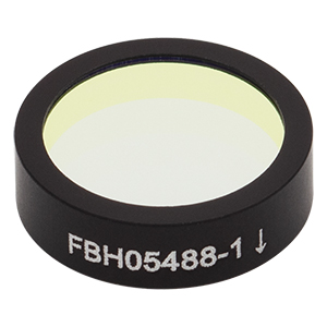 FBH05488-1 - Hard-Coated Bandpass Filter, Ø12.5 mm, CWL = 488 nm, FWHM = 1 nm