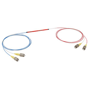 TW2000R2F2C - 2x2 Wideband Fiber Optic Coupler, 2000 ± 150 nm, 90:10 Split, SM1950 Fiber, FC/PC