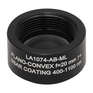 LA1074-AB-ML - Ø1/2in N-BK7 Plano-Convex Lens, SM05-Threaded Mount, f = 20 mm, ARC: 400-1100 nm