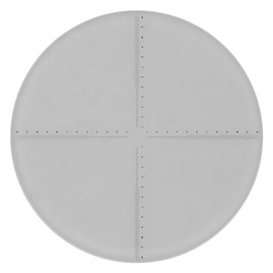 R1DS3P2 - Positive Scaled Crosshair Reticle, 10 µm, 100 µm, and 1 mm Tick Mark Spacing, Ø1in, UVFS