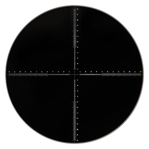 R1DS3N2 - Negative Scaled Crosshair Reticle, 10 µm, 100 µm, and 1 mm Tick Mark Spacing, Ø1in, UVFS