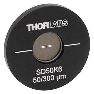 SD50K6 - Ø1in Mounted Double Slit, 50 µm Wide, 300 µm Spacing