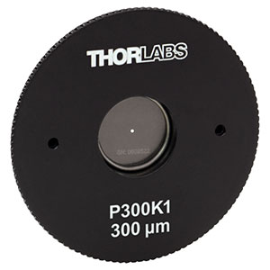 P300K1 - SM1-Threaded, Ø1.20in (30.5 mm) Mounted Pinhole, 300 ± 8 μm Pinhole Diameter, Stainless Steel