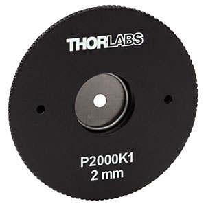 P2000K1 - SM1-Threaded, Ø1.20in (30.5 mm) Mounted Pinhole, 2000 ± 10 μm Pinhole Diameter, Stainless Steel