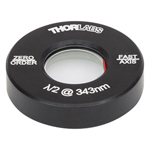 WPH05M-343 - Ø1/2in Zero-Order Half-Wave Plate, Ø1in Mount, 343 nm