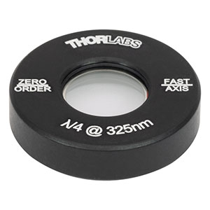 WPQ05M-325 - Ø1/2in Zero-Order Quarter-Wave Plate, Ø1in Mount, 325 nm