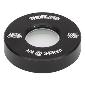 WPQ05M-343 - Ø1/2in Zero-Order Quarter-Wave Plate, Ø1in Mount, 343 nm