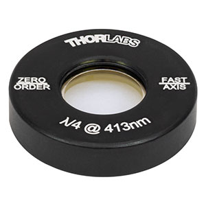 WPQ05M-413 - Ø1/2in Zero-Order Quarter-Wave Plate, Ø1in Mount, 413 nm
