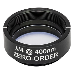 WPQ10M-400 - Ø1in Zero-Order Quarter-Wave Plate, SM1-Threaded Mount, 400 nm