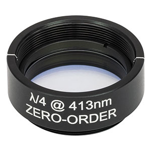 WPQ10M-413 - Ø1in Zero-Order Quarter-Wave Plate, SM1-Threaded Mount, 413 nm