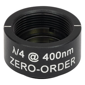 WPQSM05-400 - Ø1/2in Zero-Order Quarter-Wave Plate, SM05-Threaded Mount, 400 nm