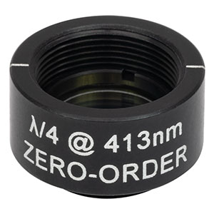 WPQSM05-413 - Ø1/2in Zero-Order Quarter-Wave Plate, SM05-Threaded Mount, 413 nm