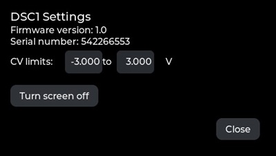 DSC1 Touchscreen Interface