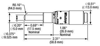 0.5 inch Micrometer Drawing