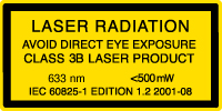 Class 3B Laser Sticker