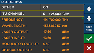 Reference Transmitter Laser Settings GUI