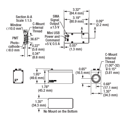 PMT1002 Dimensions